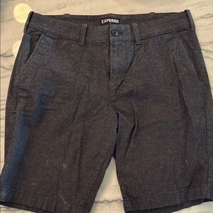Express Black Flat Front Shorts Versatile Cotton Blend